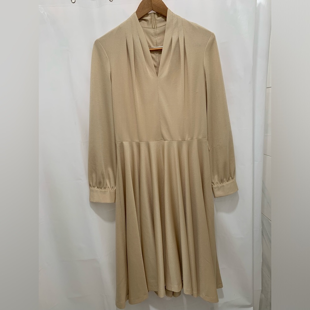 Vintage Old Money Cream Dress A-line MIDI Dress